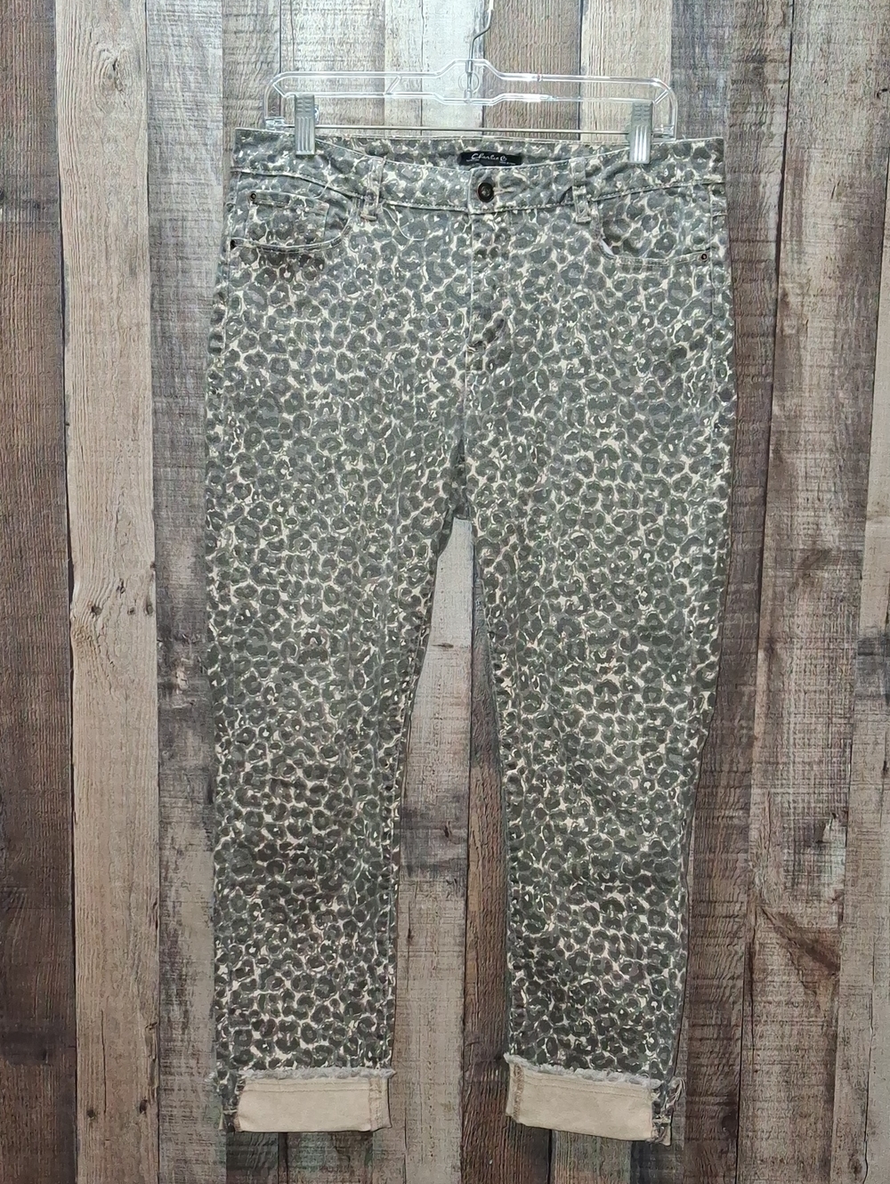 Leopard Print Crop Jeans Size 10 32 Charlie B